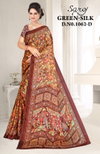Green Silk 62 By Saroj Printed Moss Chiffon Sarees Wholesale Shop In Surat
